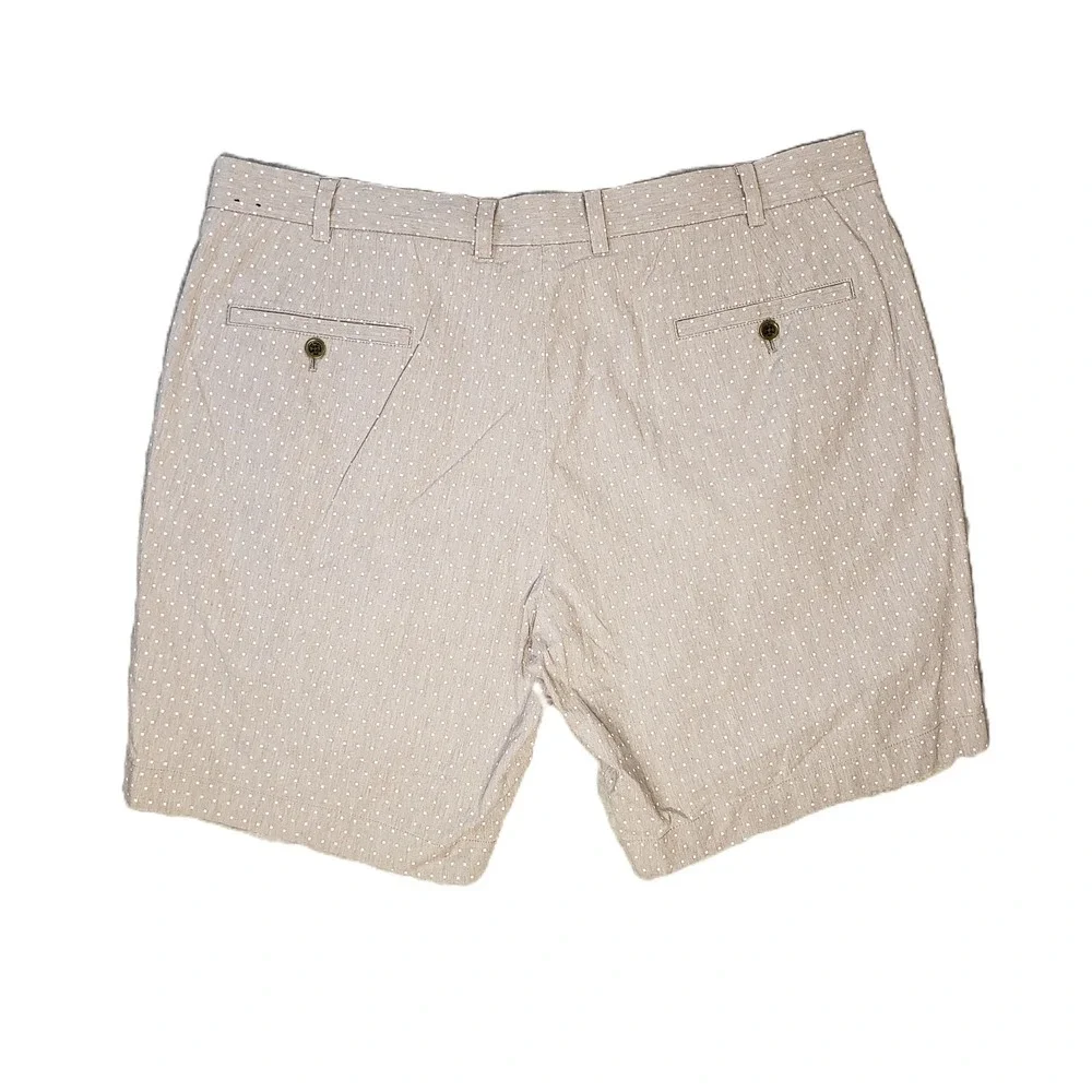 Brooks Brothers Bermuda Shorts Mens W40 Grey Polka Dot Cotton Stretch Prep Golf‎